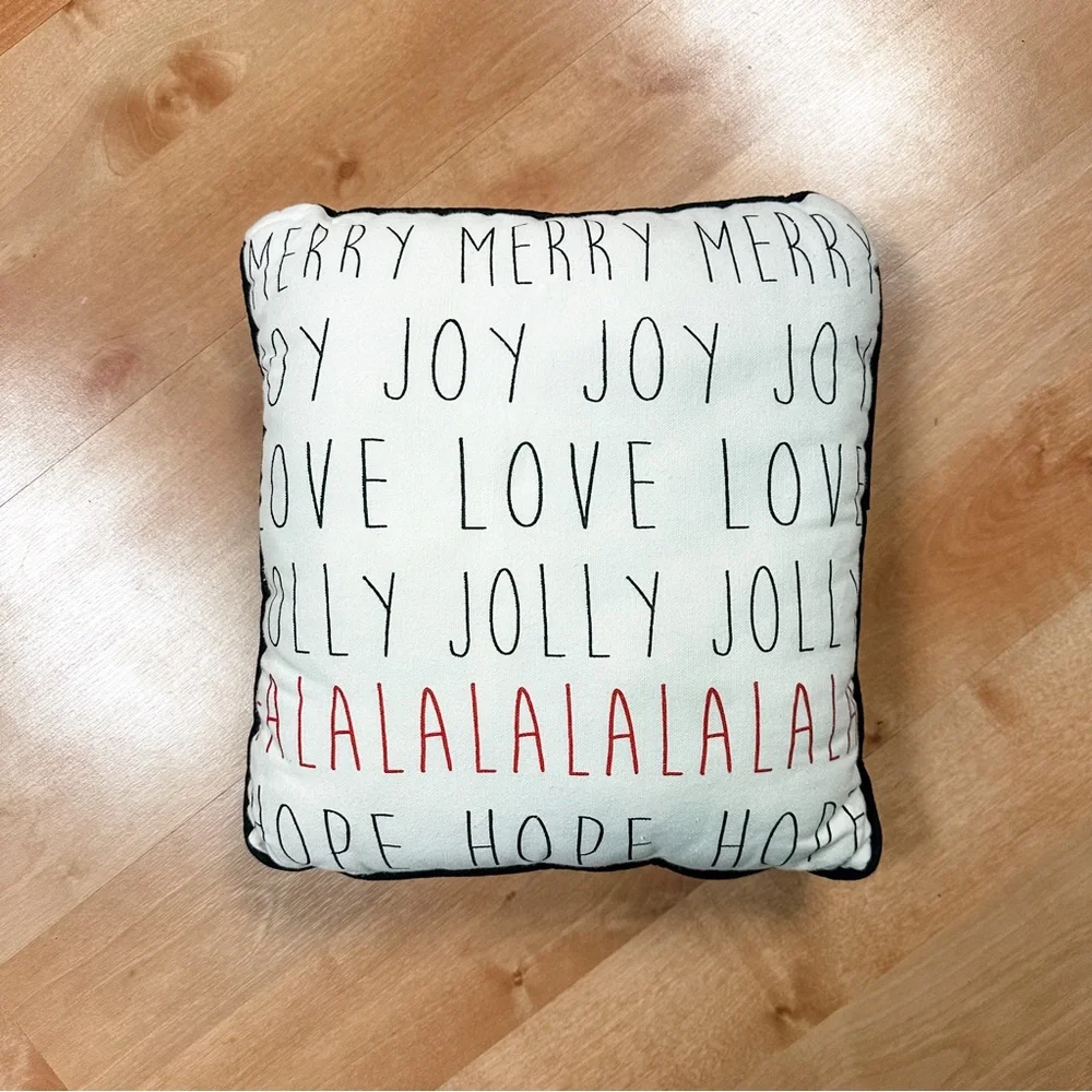 Home | Rae Dunn Black White Red Christmas Holiday Decorative Pillow 14.5 x 14.5”